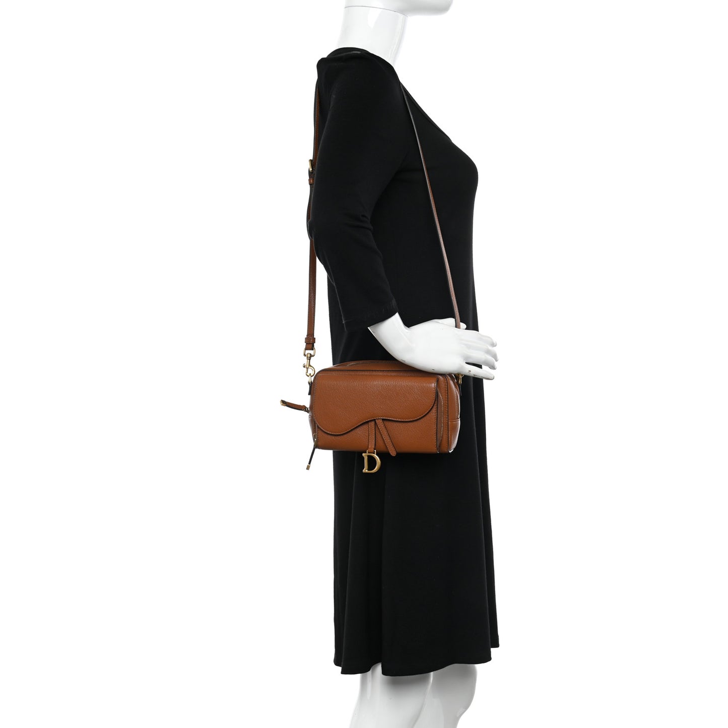 Goatskin Double Saddle Pouch Tan