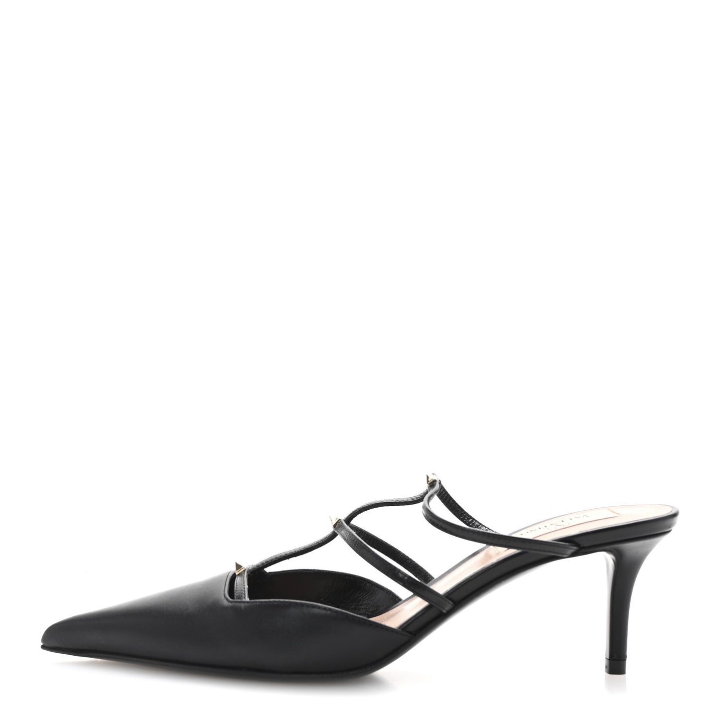 Calfskin Rockstud 60mm Wispy Mules 35 Black