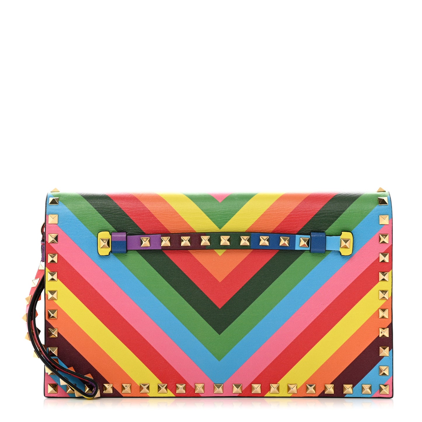 Vitello 1973 Rockstud Wristlet Clutch Multicolor