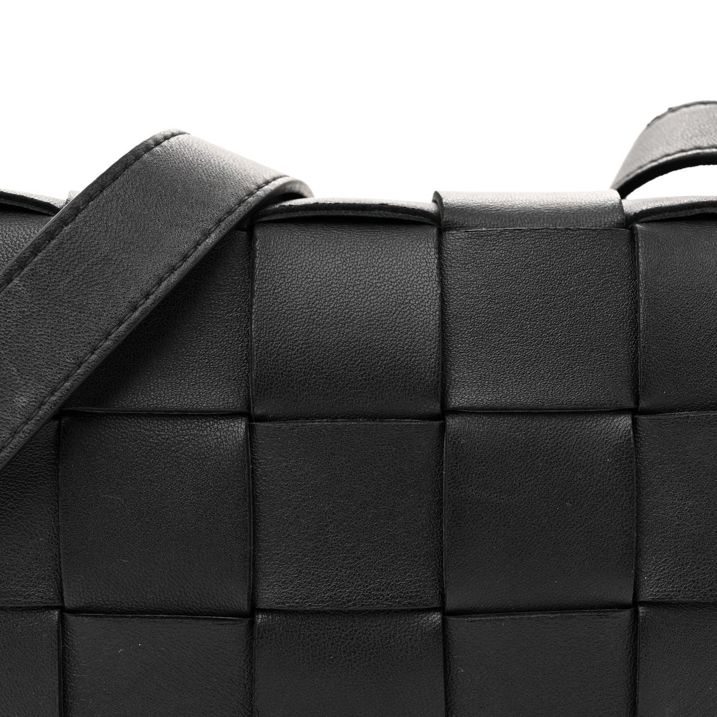Lambskin Maxi Intrecciato Cassette Crossbody Bag Black