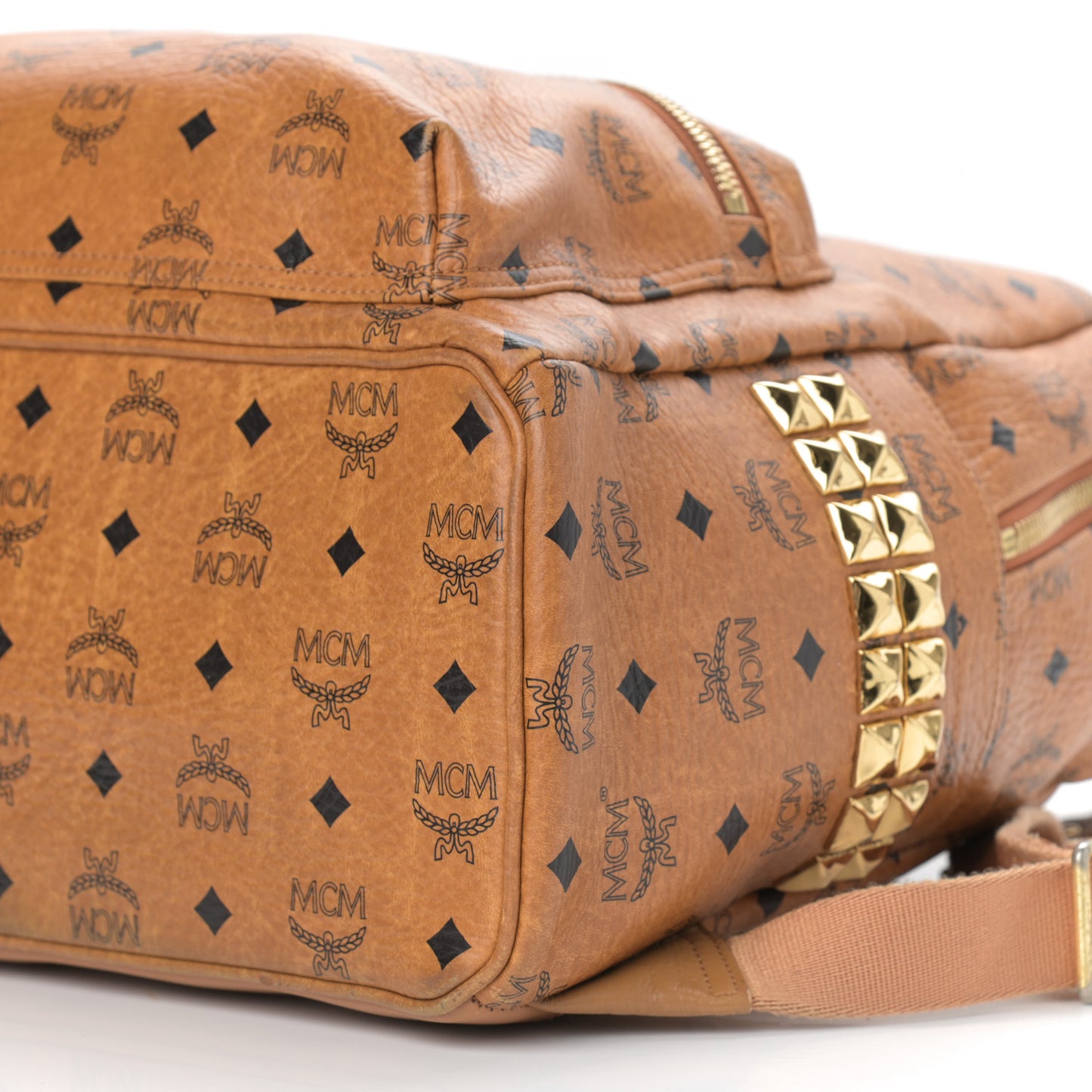 Visetos Medium Side Studs Stark Backpack Cognac