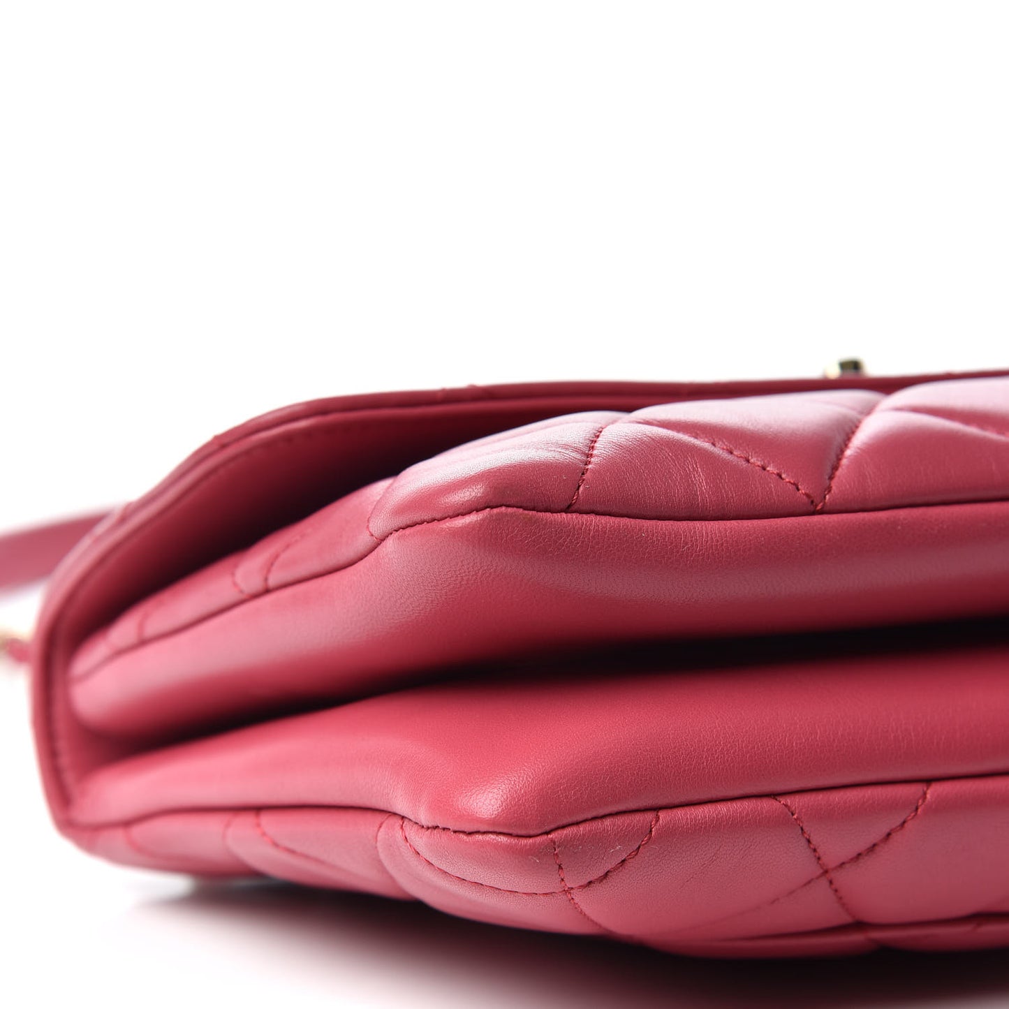 Lambskin Quilted Medium Trendy CC Flap Dark Pink