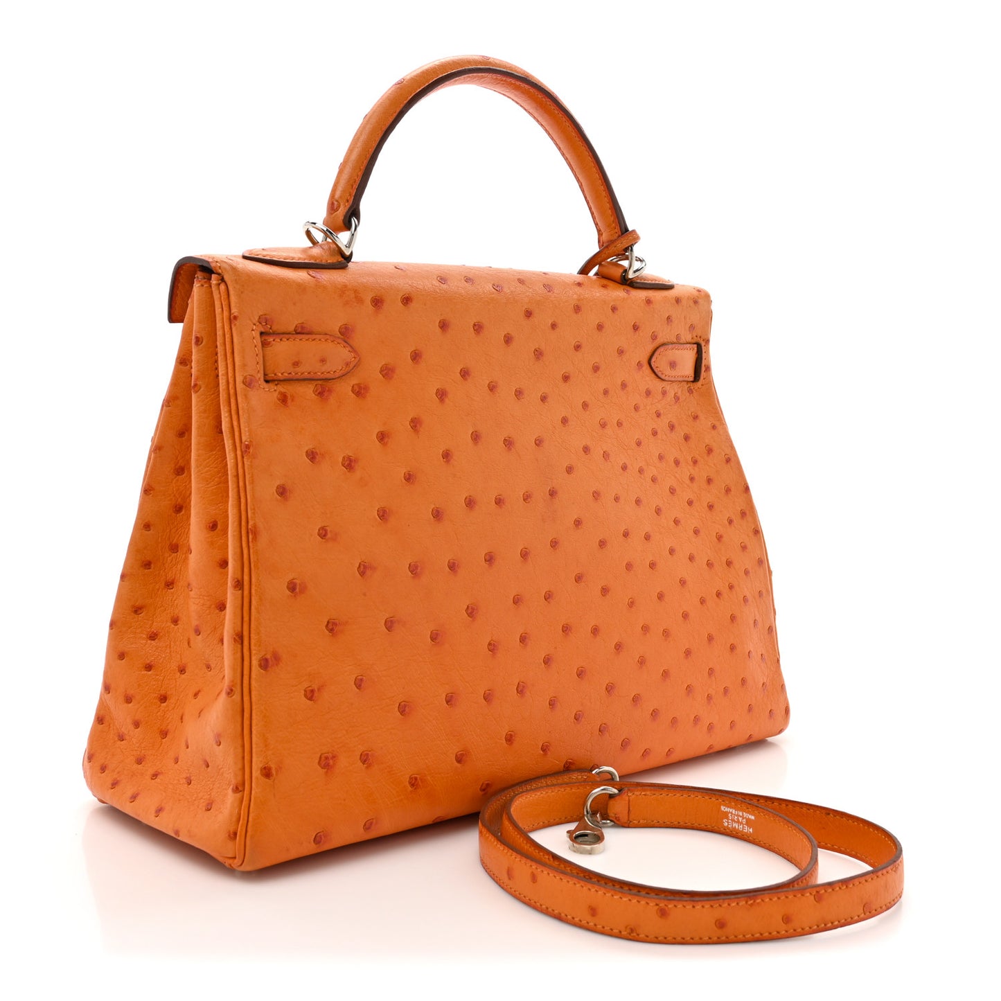 Ostrich Kelly Retourne 32 Orange