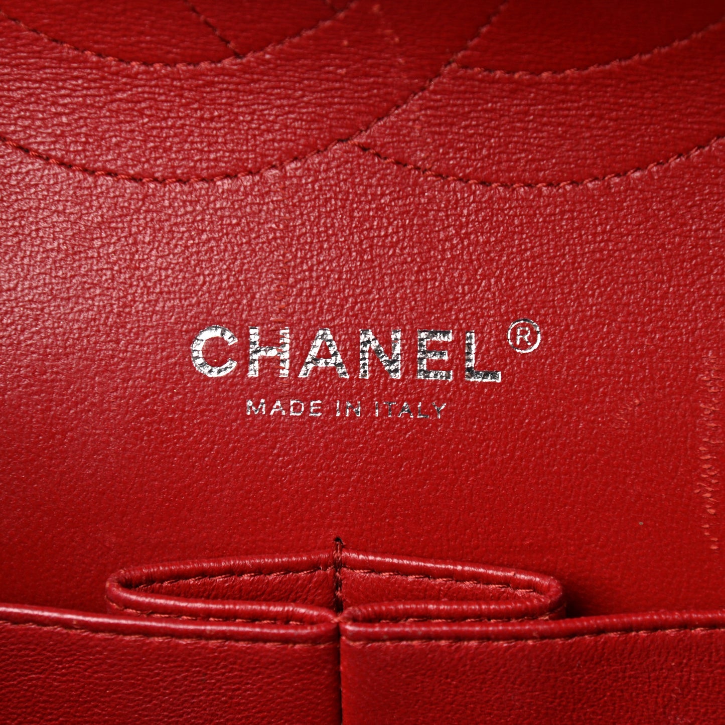 Lambskin Quilted Jumbo Double Flap Red