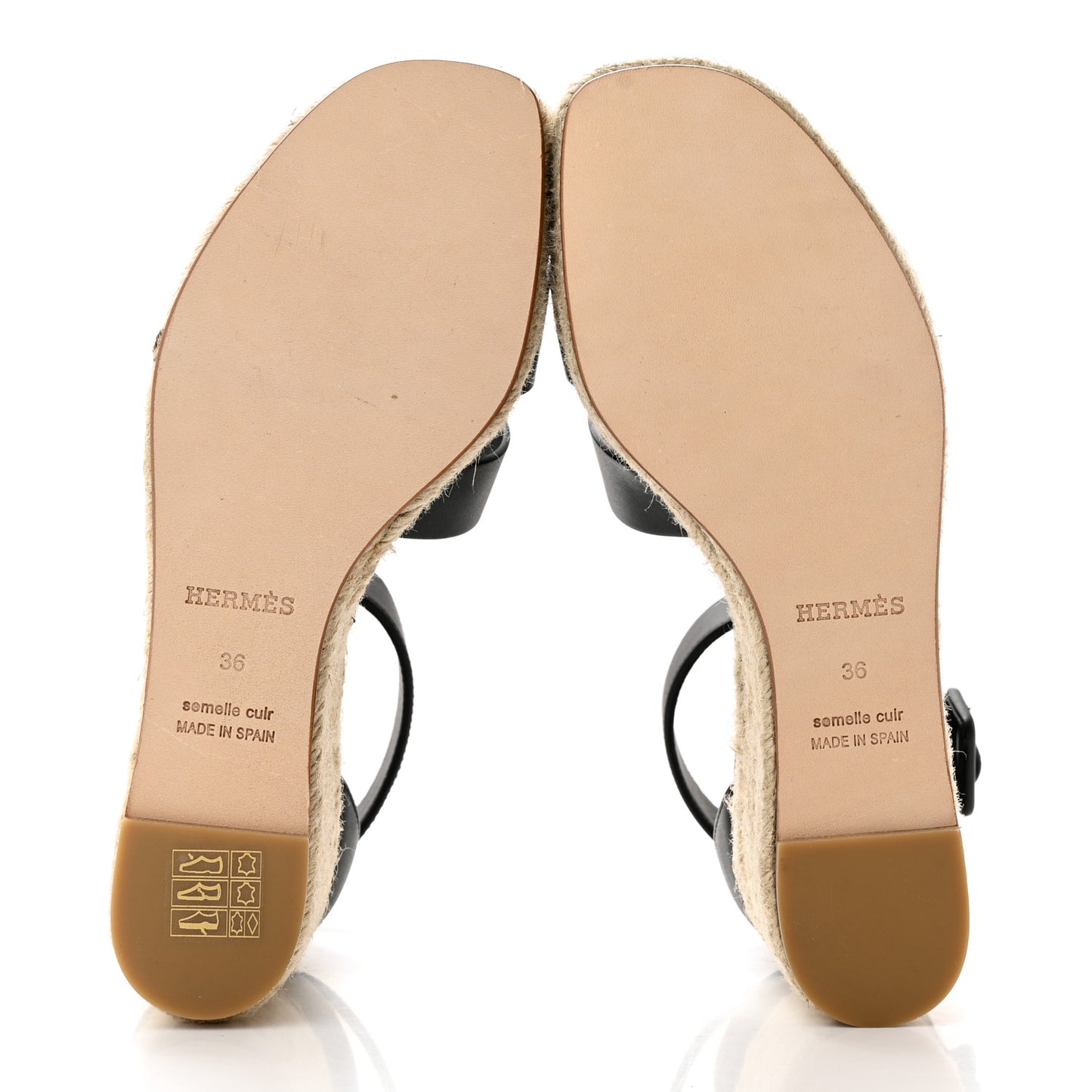 Goatskin Elda Espadrille Wedge Sandals 36 Black