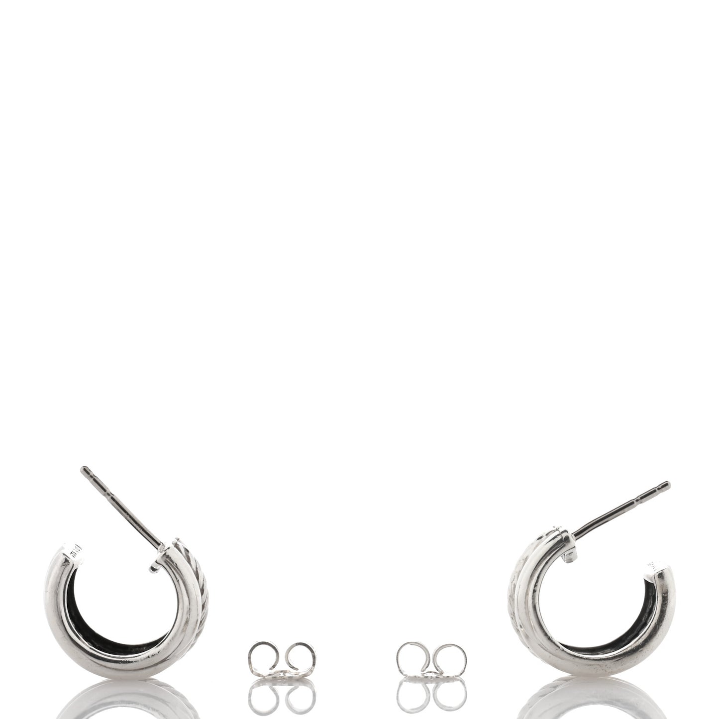 Sterling Silver Crossover Huggie Earrings