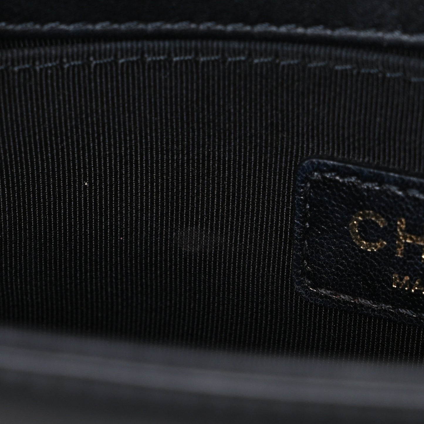 Calfskin Quilted Small Boy Flap Black