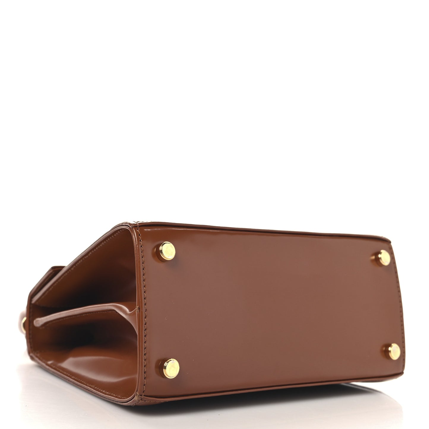 Brushed Off Calfskin Small Iconic Top Handle Cuoio
