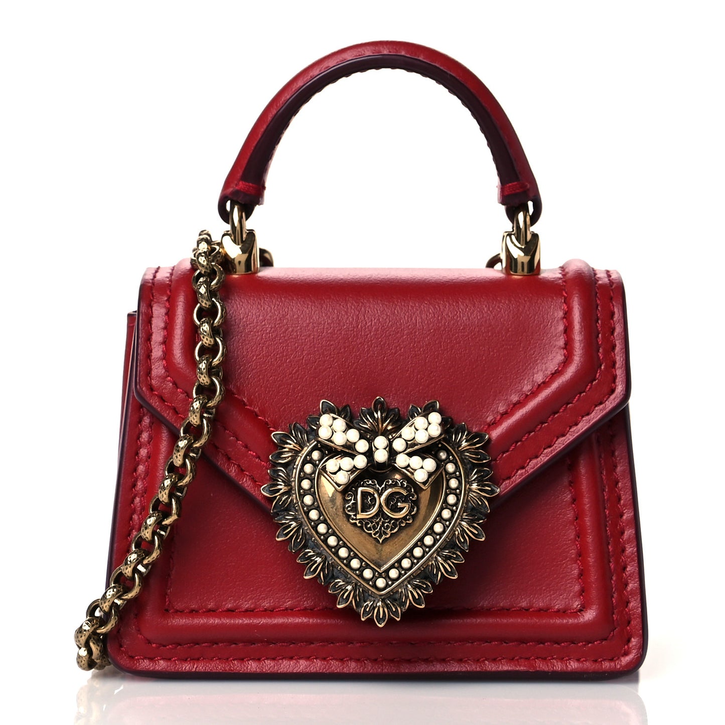 Smooth Calfskin Micro Devotion Satchel Red