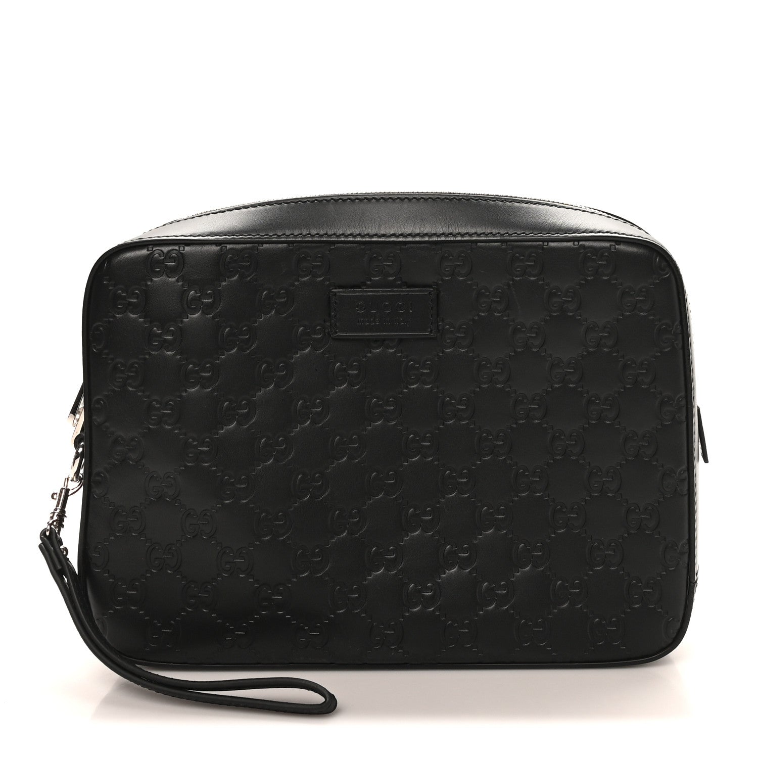 Gucci Guccissima Zip Pouch Wristlet Black 1837414 – FASHIONPHILE