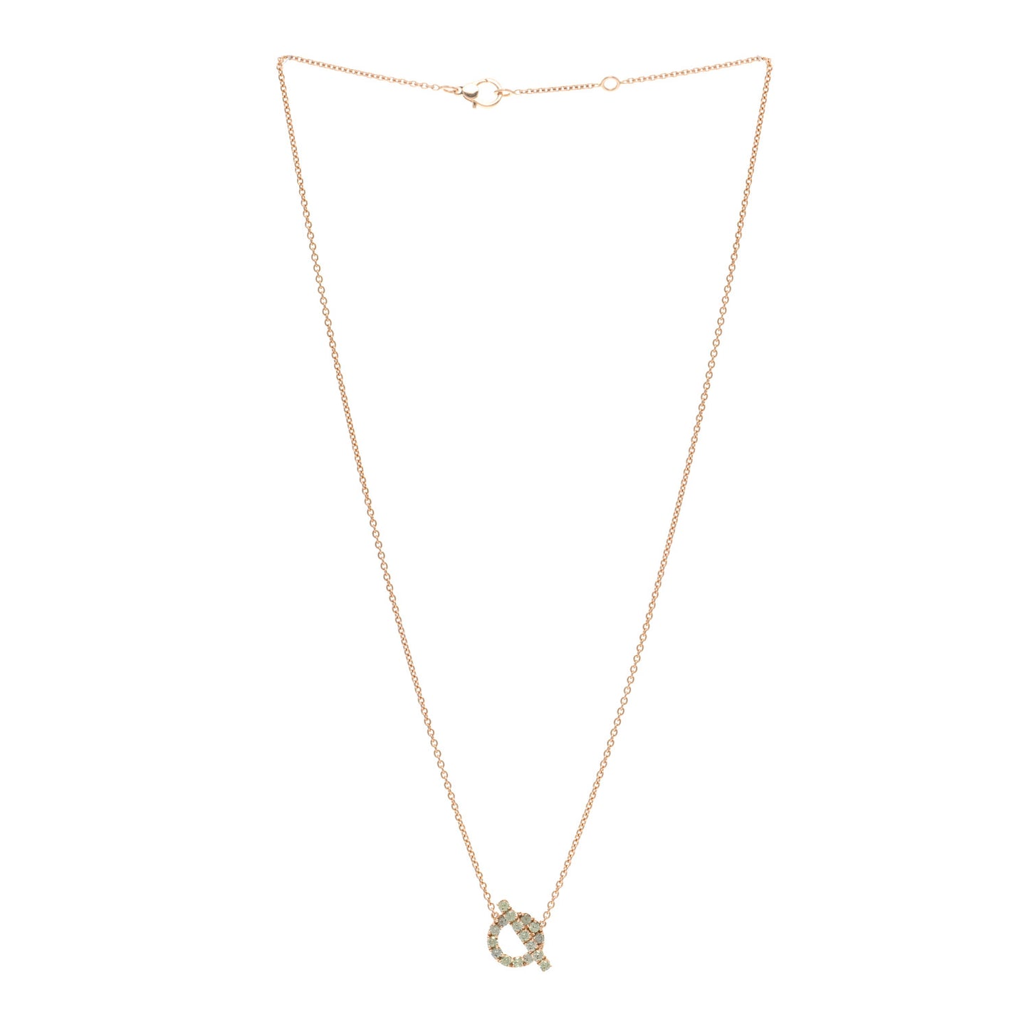 18K Rose Gold Green Sapphire Finesse Pendant Necklace