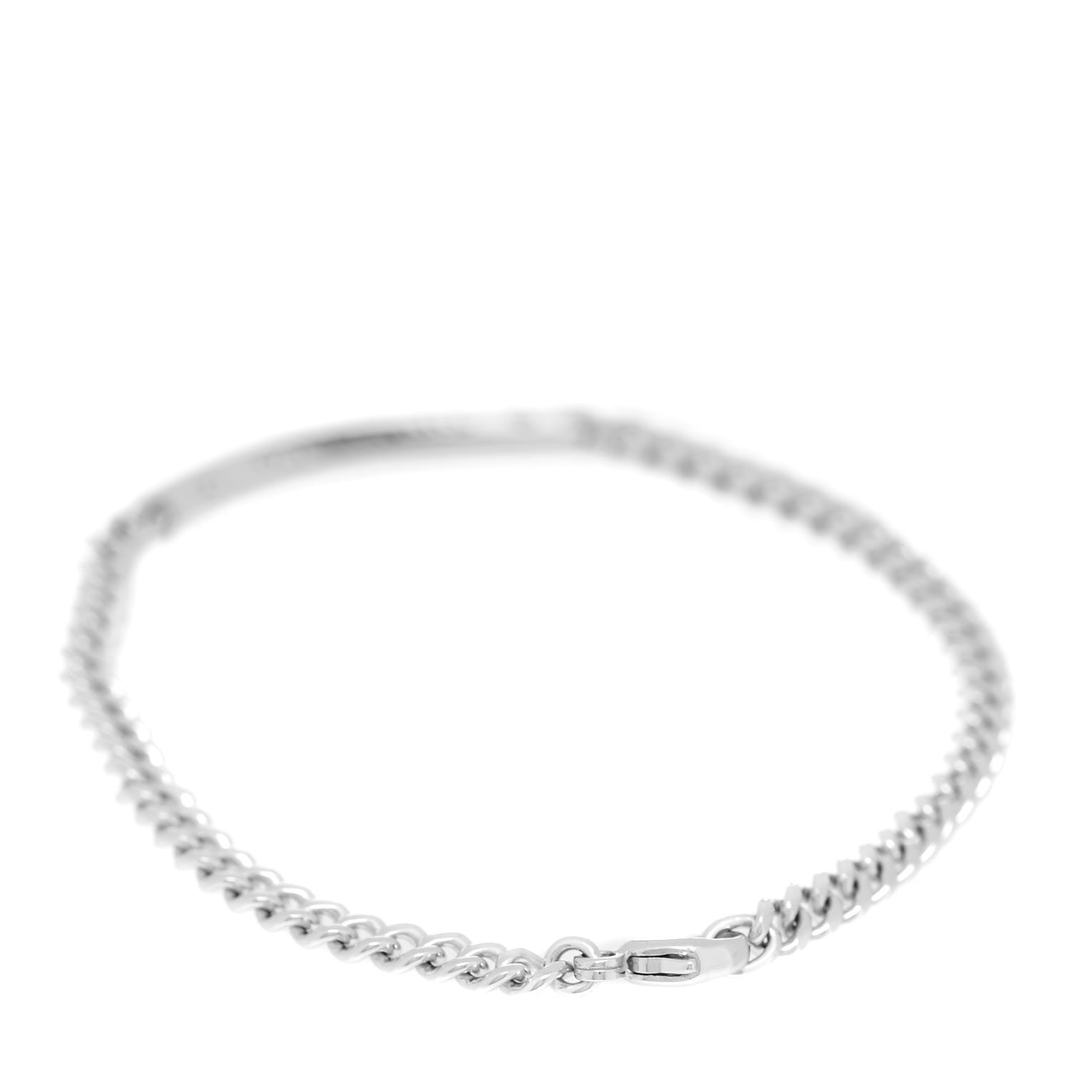 Tiffany 18K White Gold Diamond Micro Link ID Chain Bracelet 3 of 6