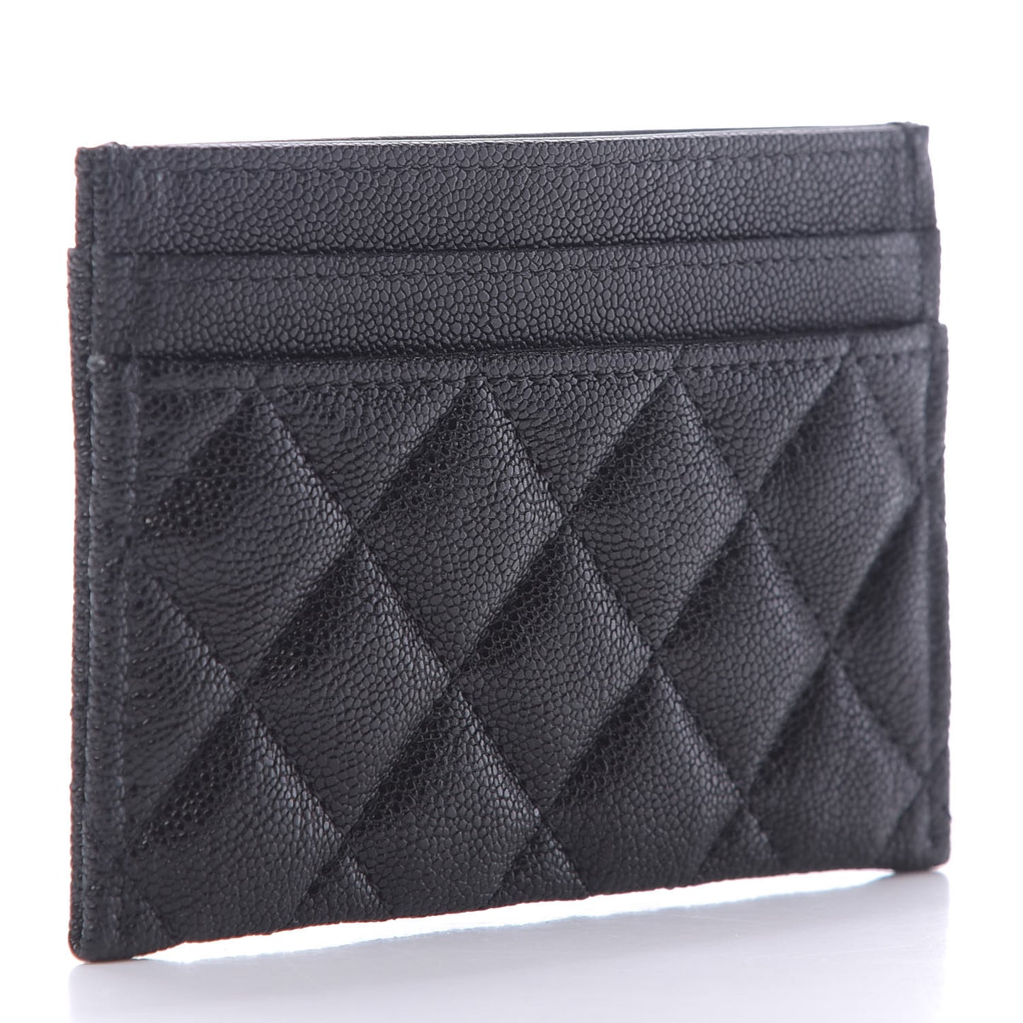 Caviar Quilted Boy Card Holder Black
