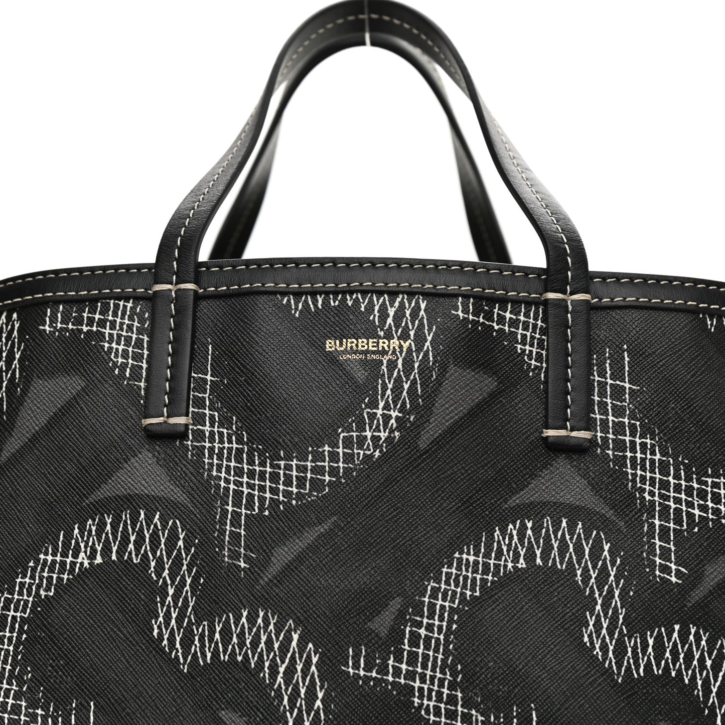 E Canvas Calfskin Summer Tote Graphite