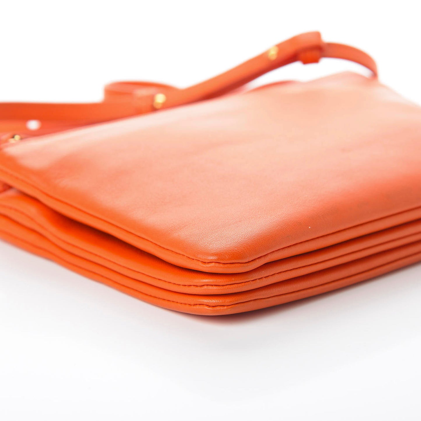 Lambskin Small Trio Crossbody Bag Bright Orange