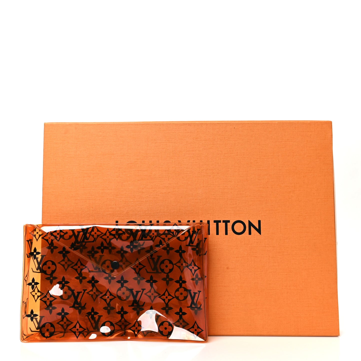 PVC Monogram Printed Envelope Pouch Orange