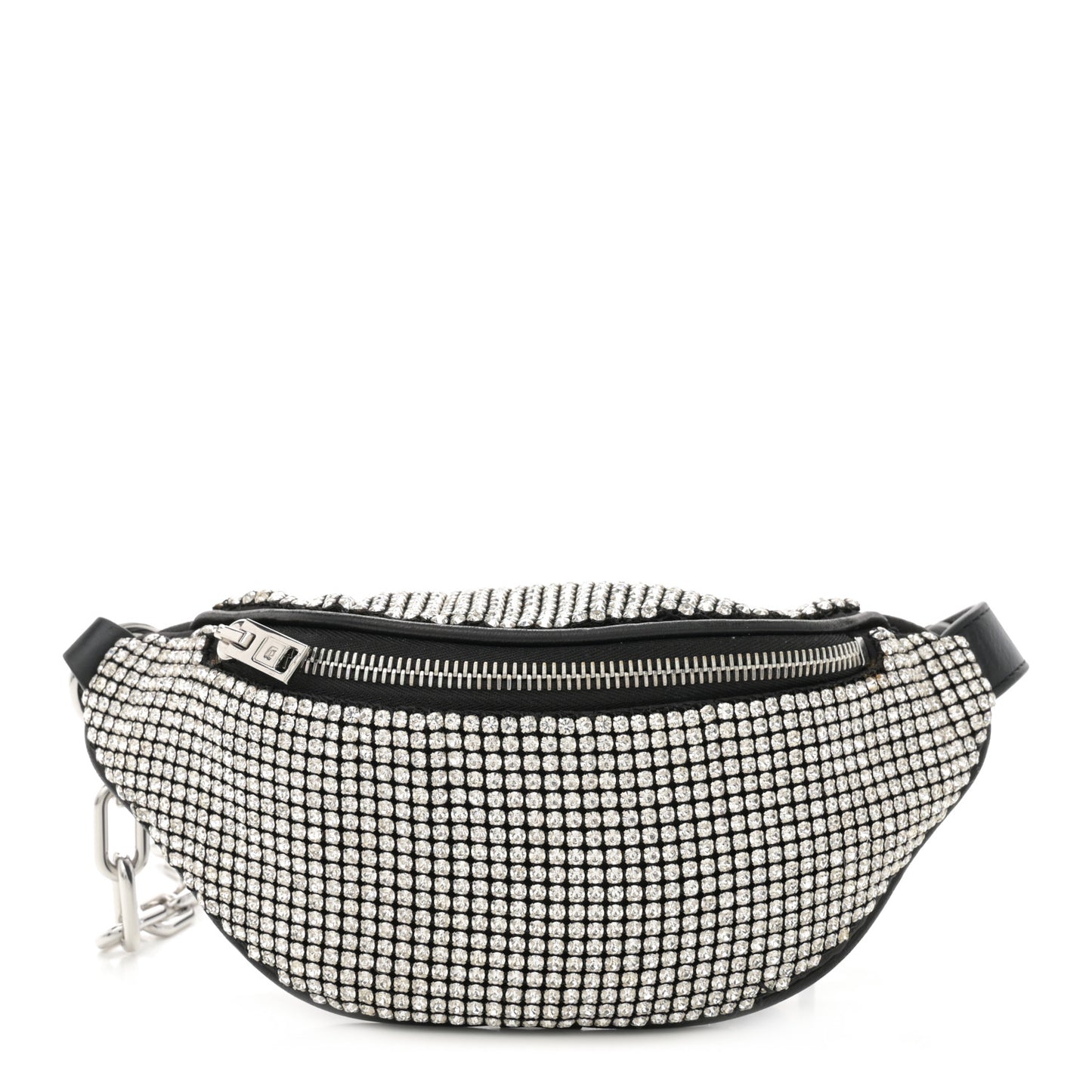 Rhinestone Mesh Mini Attica Belt Bag Black