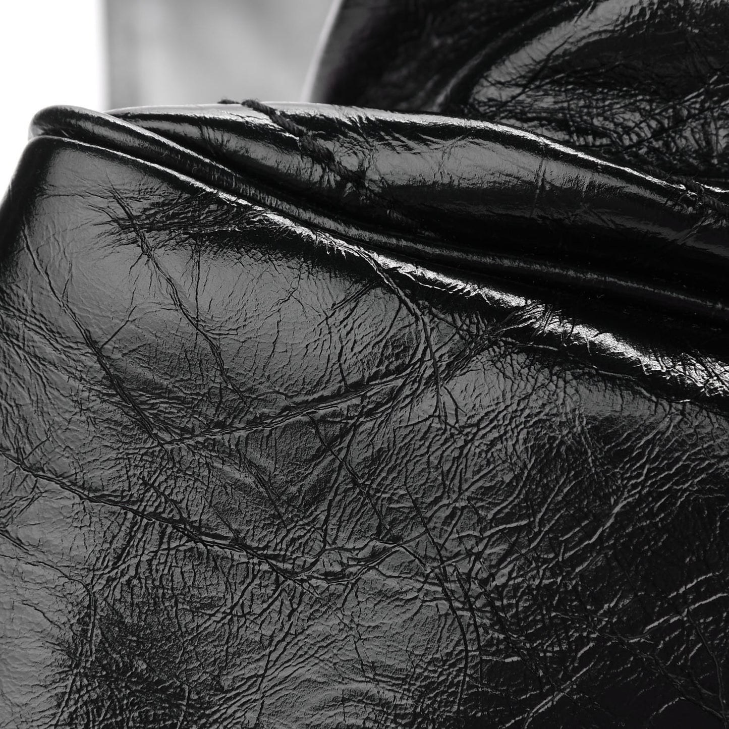 Crinkled Calfskin Matelasse Monogram Large Niki Chain Satchel Black