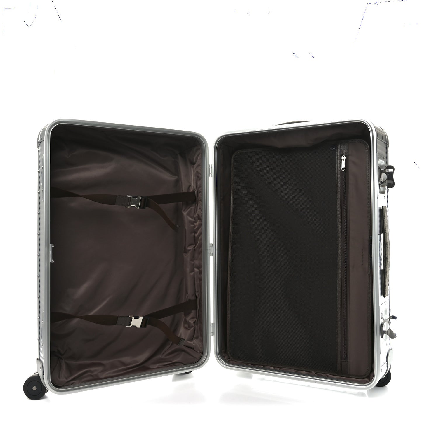 GG Supreme Monogram Aluminium Porter Medium Trolley Suitcase Silver