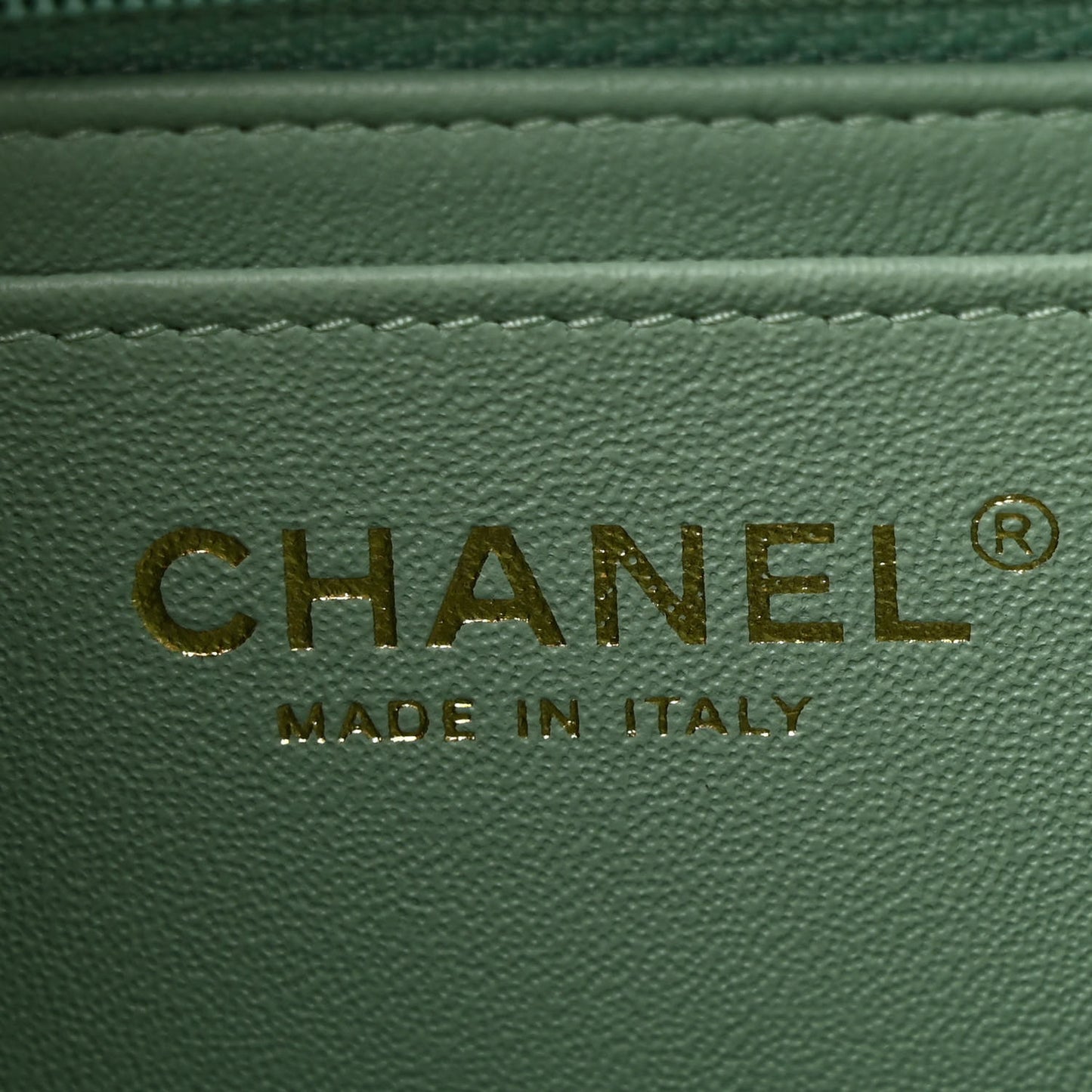 Lambskin Quilted Mini Rectangular Flap Light Green