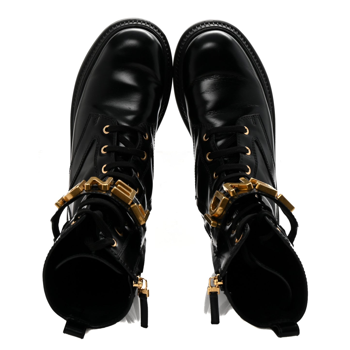Vitello Abrasivato Fendigraphy 50mm Biker Boots 39.5 Black