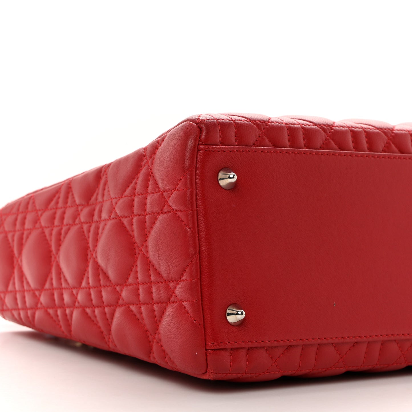 Lambskin Cannage Medium Lady Dior Red