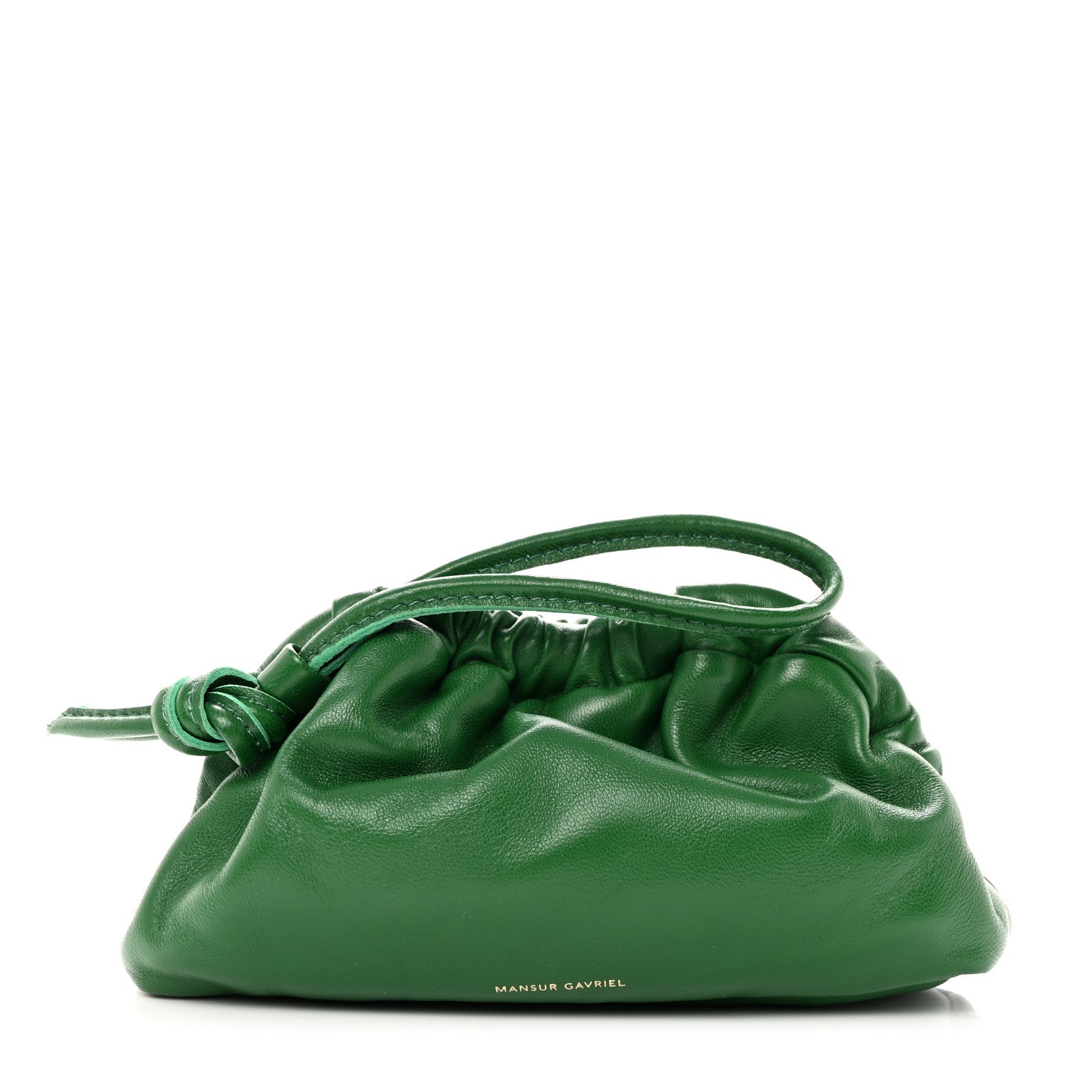 Mansur Gavriel Lambskin Mini Cloud Wristlet Leaf Green 1319878