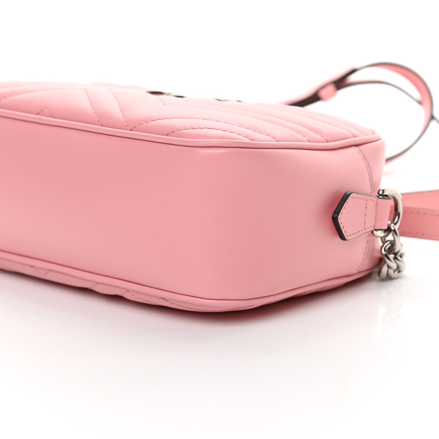 Calfskin Matelasse Small GG Marmont Chain Shoulder Bag Wild Rose