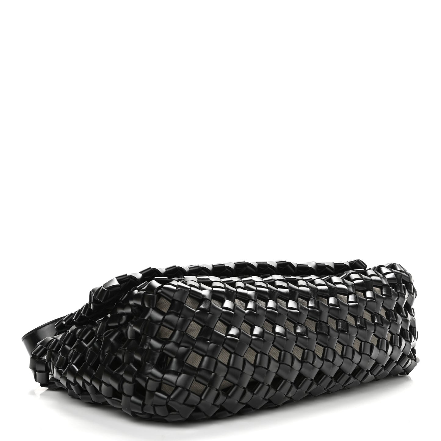 Nappa Intrecciato Crochet The Window Crossbody Bag Black