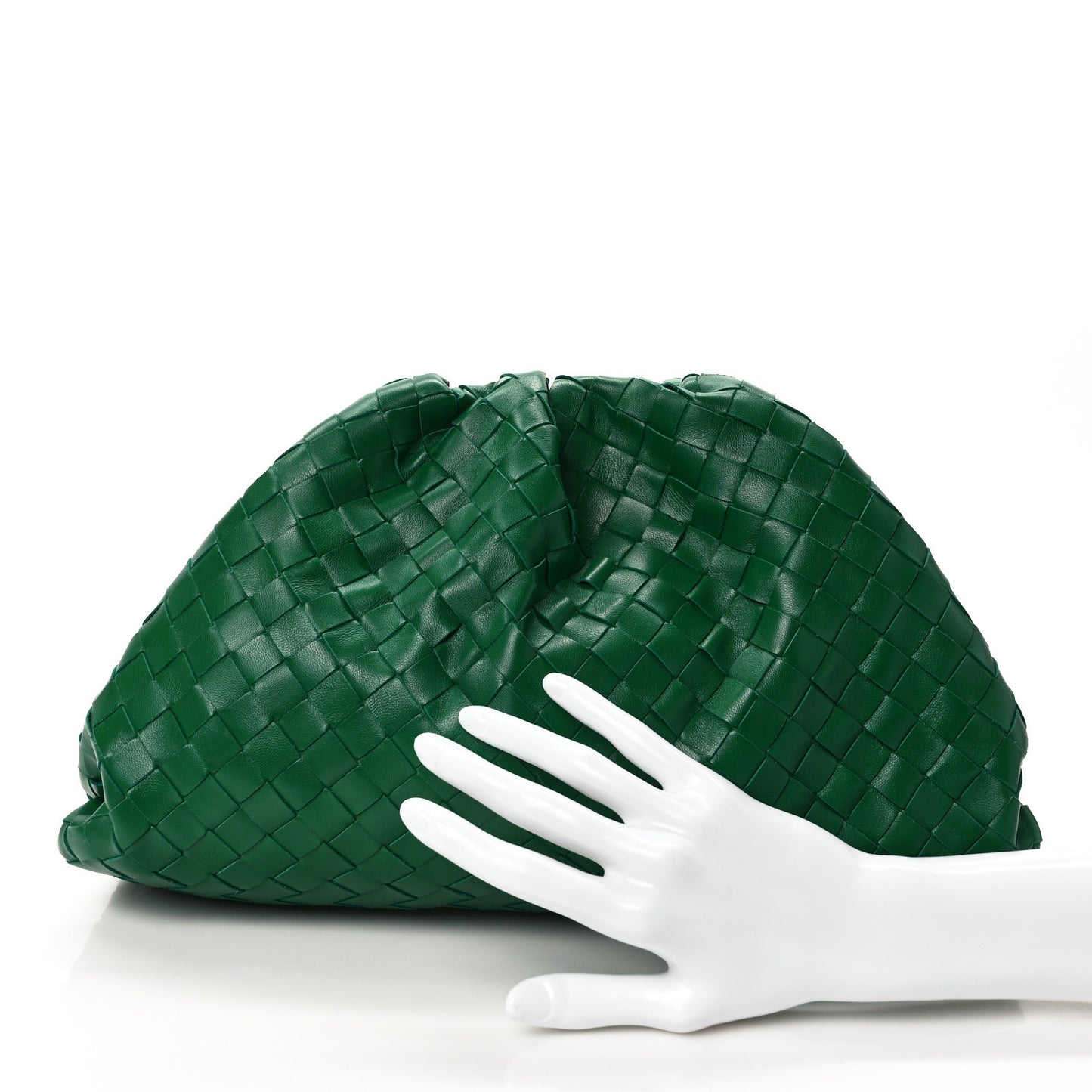 Nappa Maxi Intrecciato The Pouch Oversized Clutch Racing Green