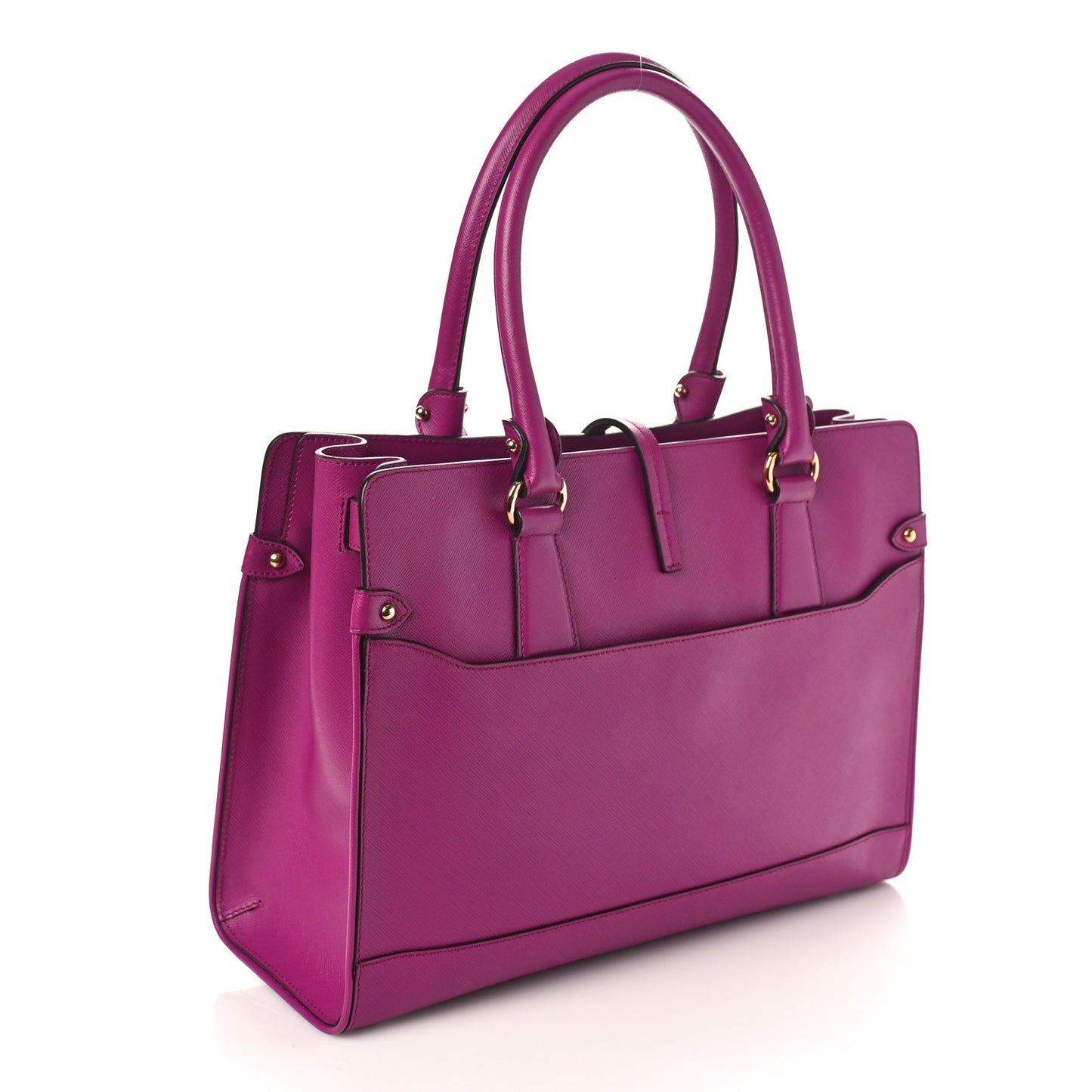 Printed Calfskin Briana Tote Purple