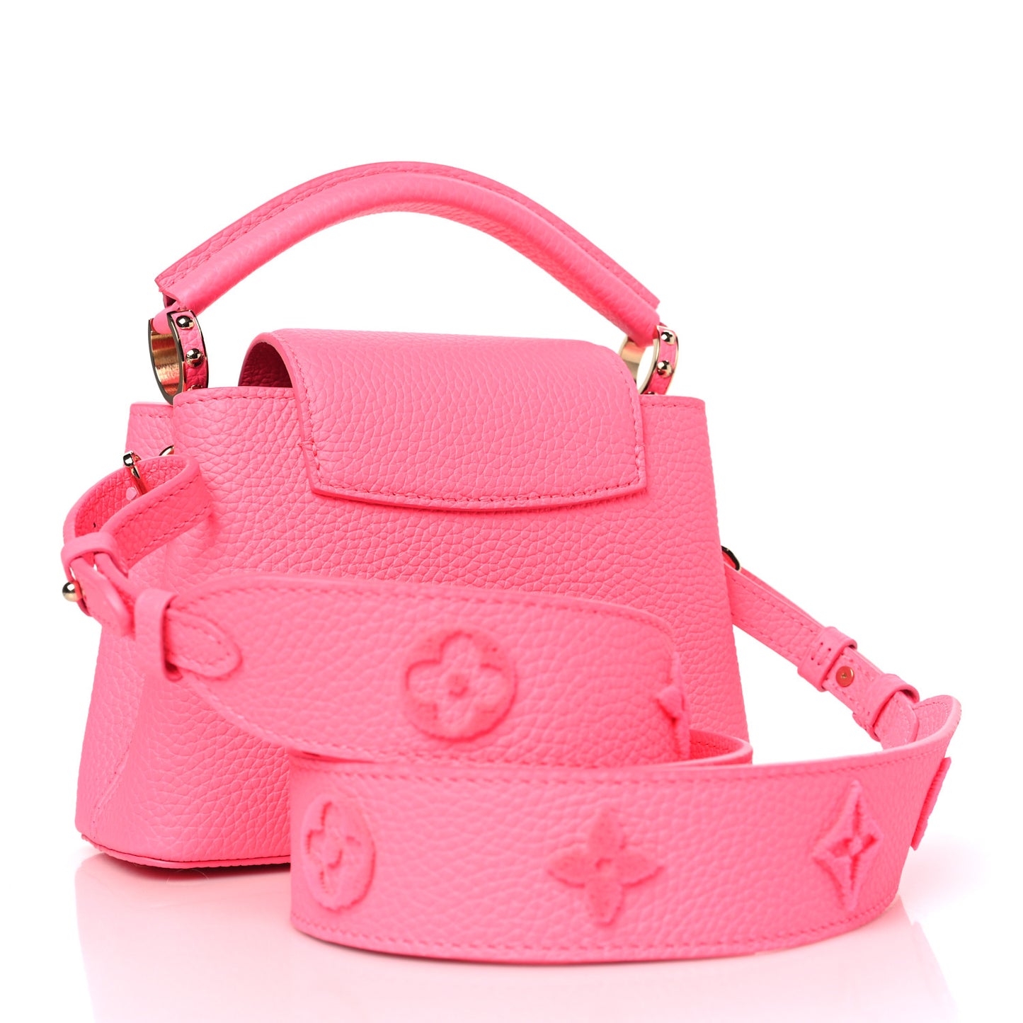 Taurillon Monogram Capucines Mini Fluo Pink