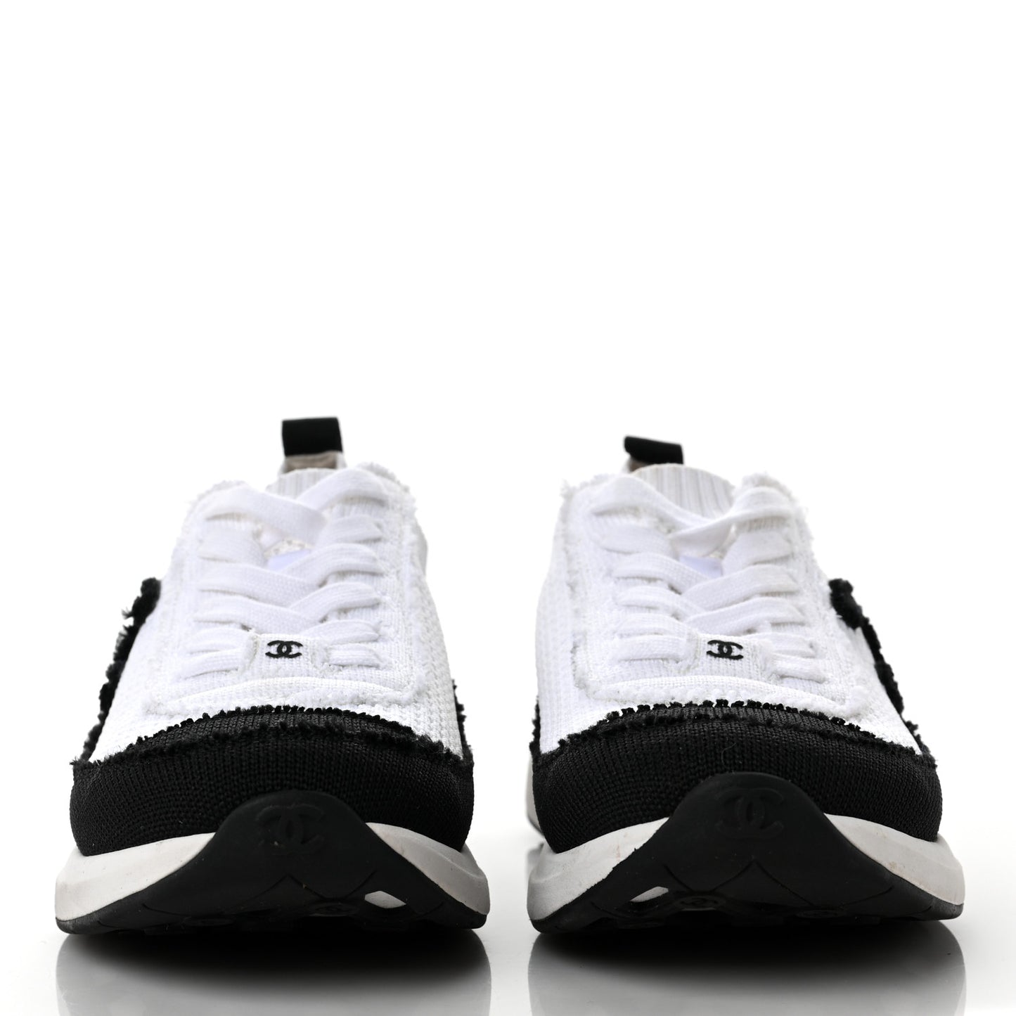 Knit Womens CC Sneakers 37 White Black