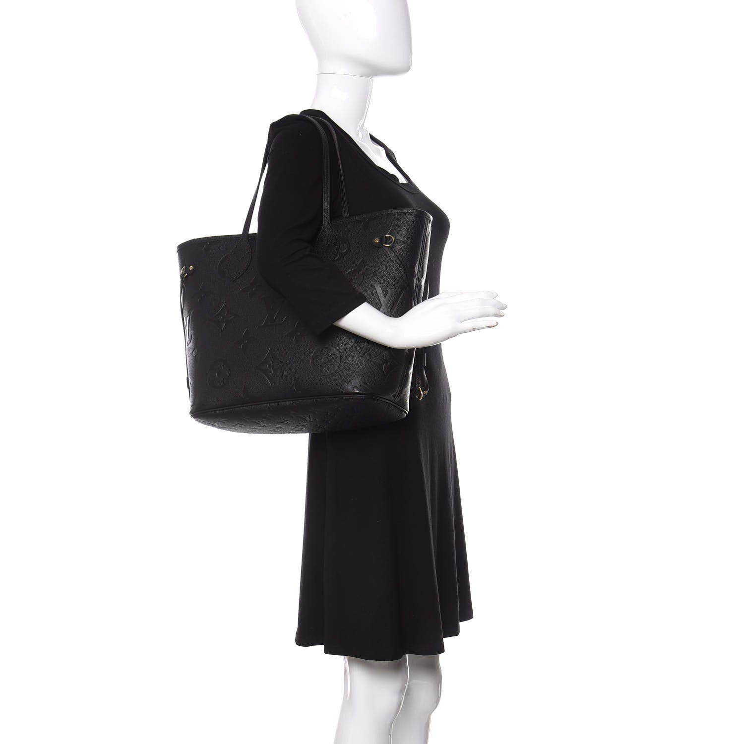 Louis Vuitton Empreinte Monogram Giant Neverfull MM Black 3 of 12