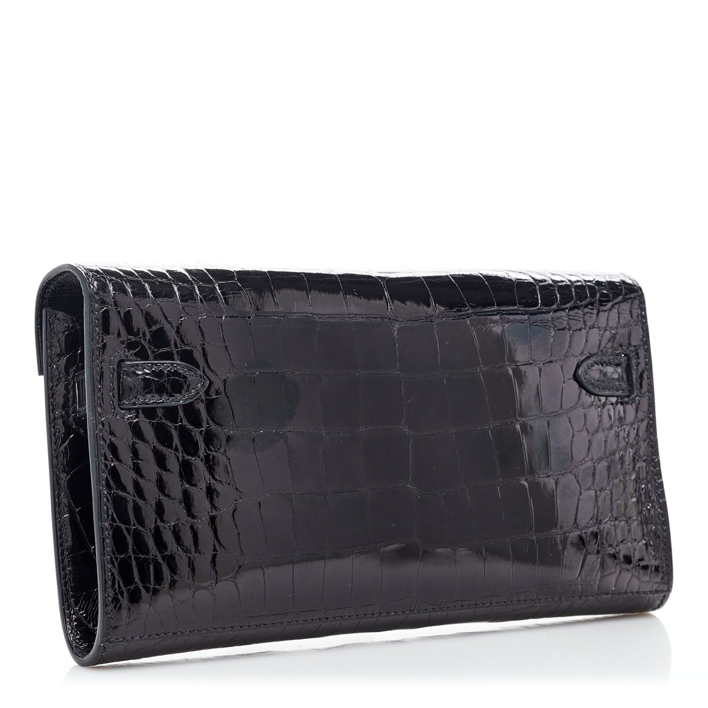 Shiny Alligator Kelly Wallet To Go Black