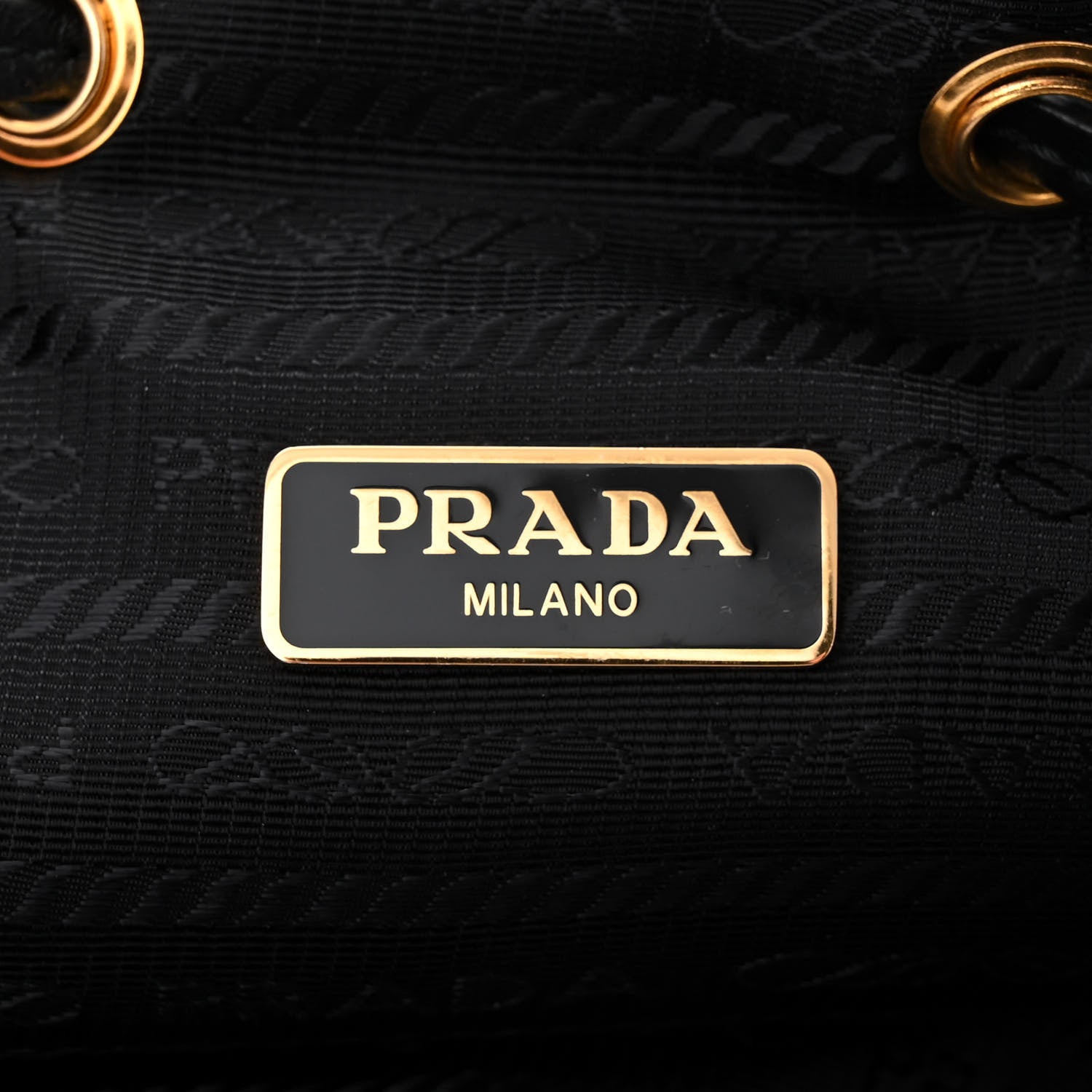 Prada Jacquard Logo Mini Bucket Crossbody Bag Black 6 of 13