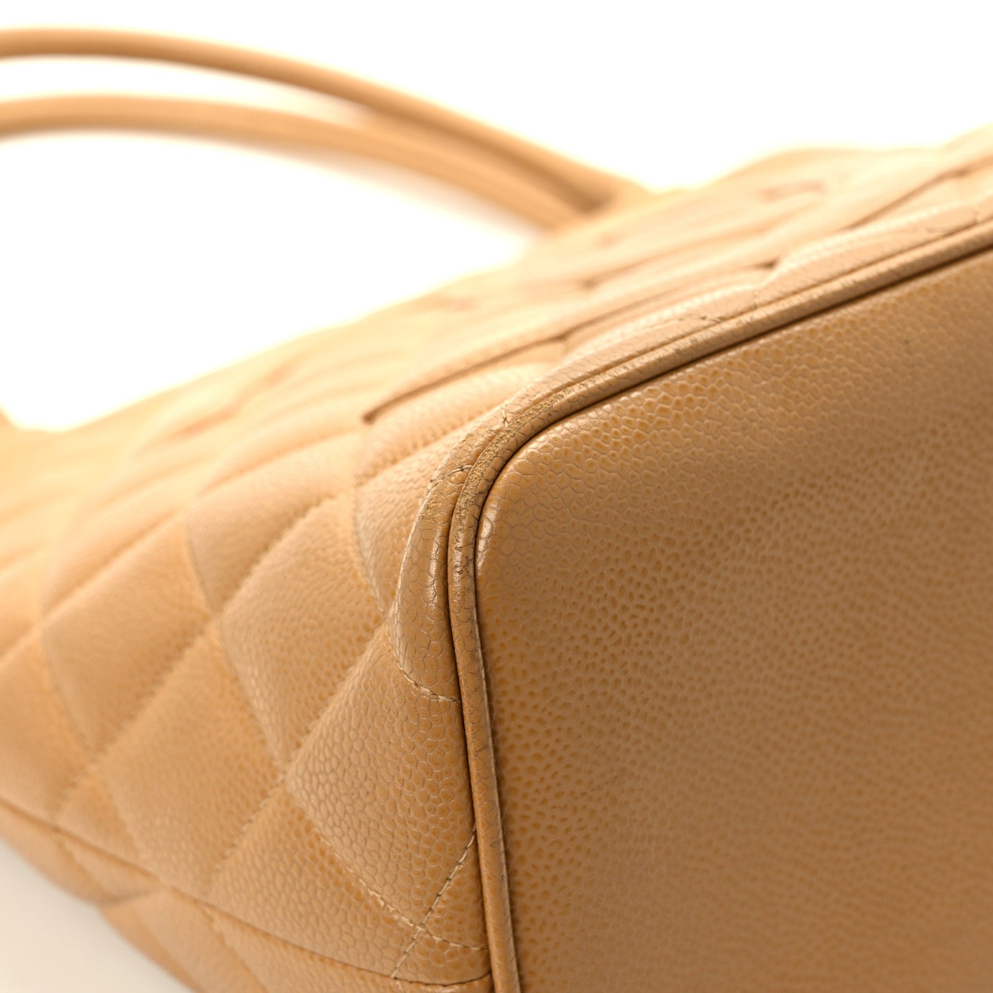 Caviar Quilted Medallion Tote Beige