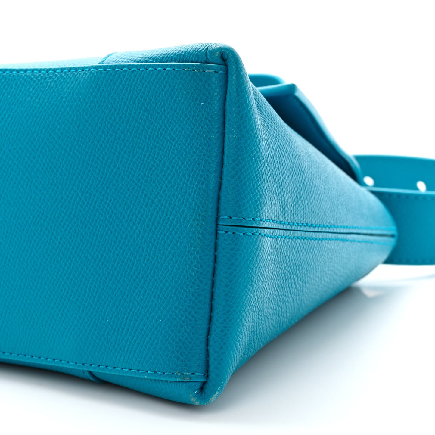 Grained Calfskin Small Downtown Shoulder Bag Turquoise