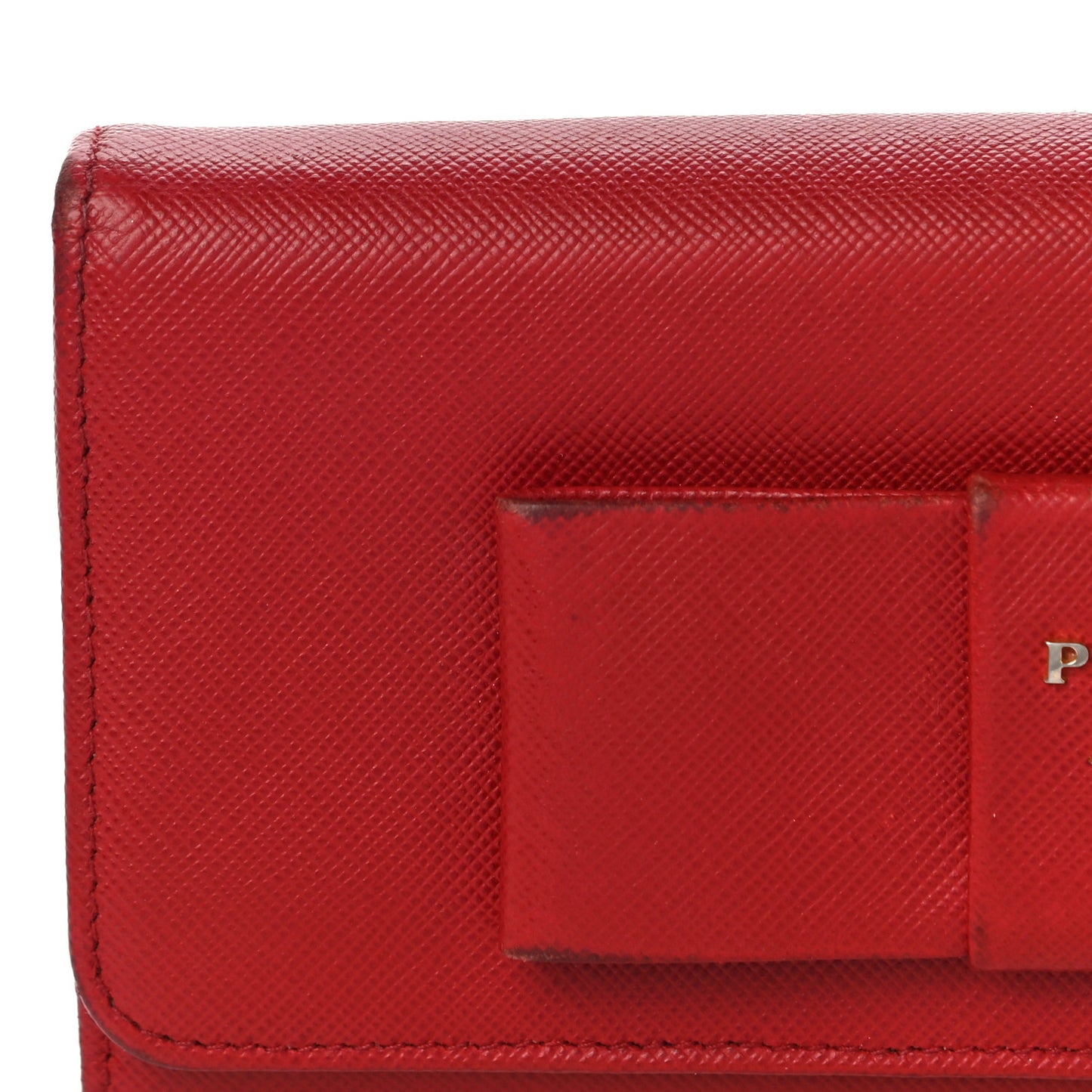 Saffiano Fiocco Bow Continental Wallet Fuoco