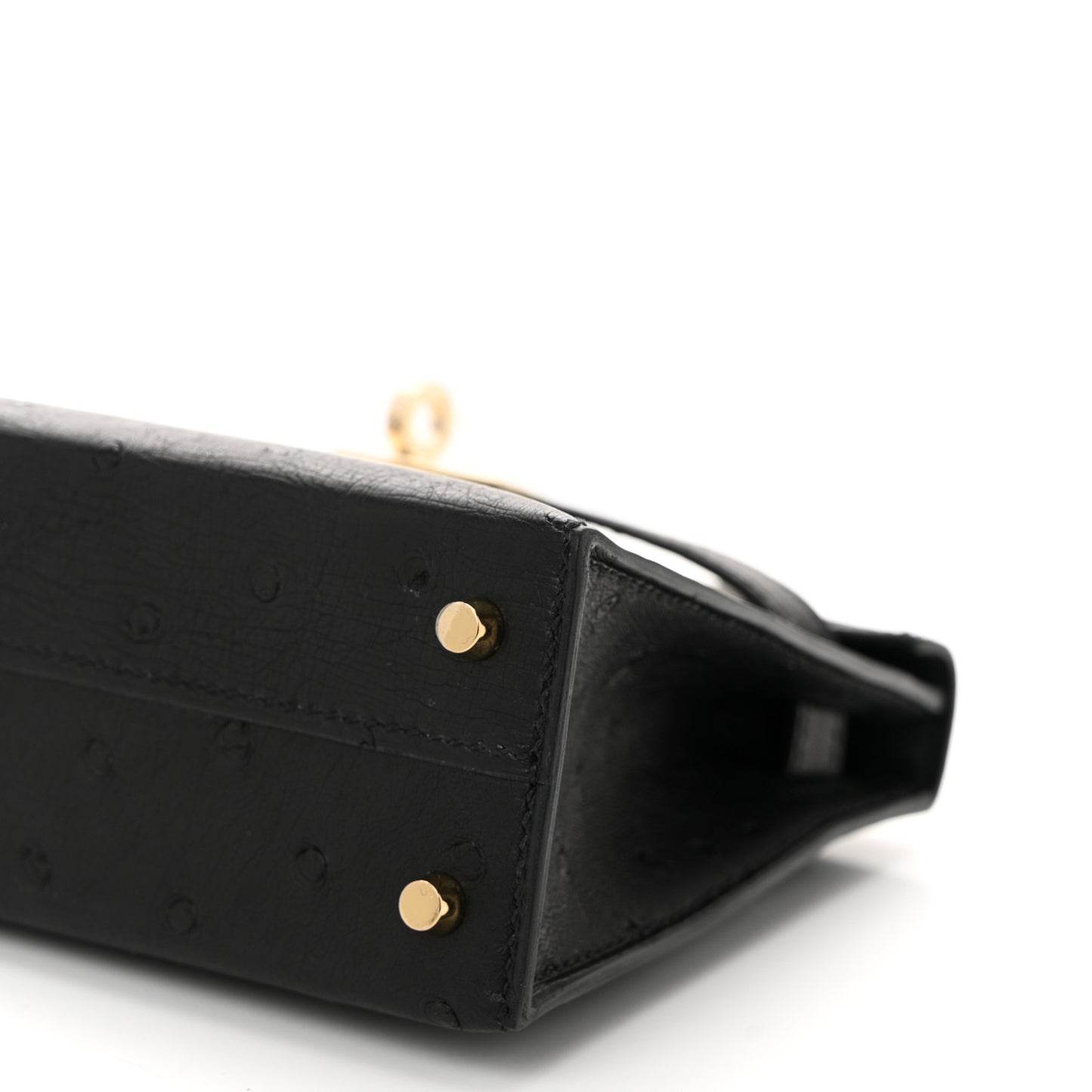 Ostrich Kelly Sellier Mini 20 Black