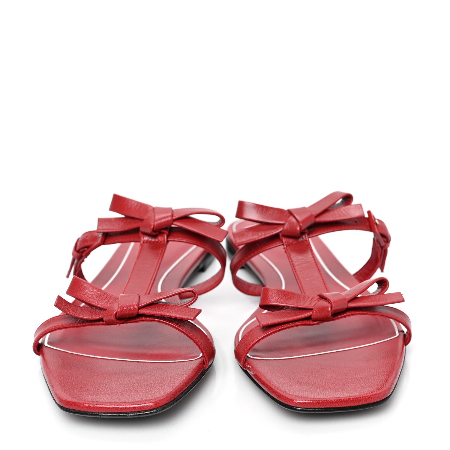 Valentino Garavani Nappa French Bow Sandals Rosso 38 Rosso Valentino 2 of 8