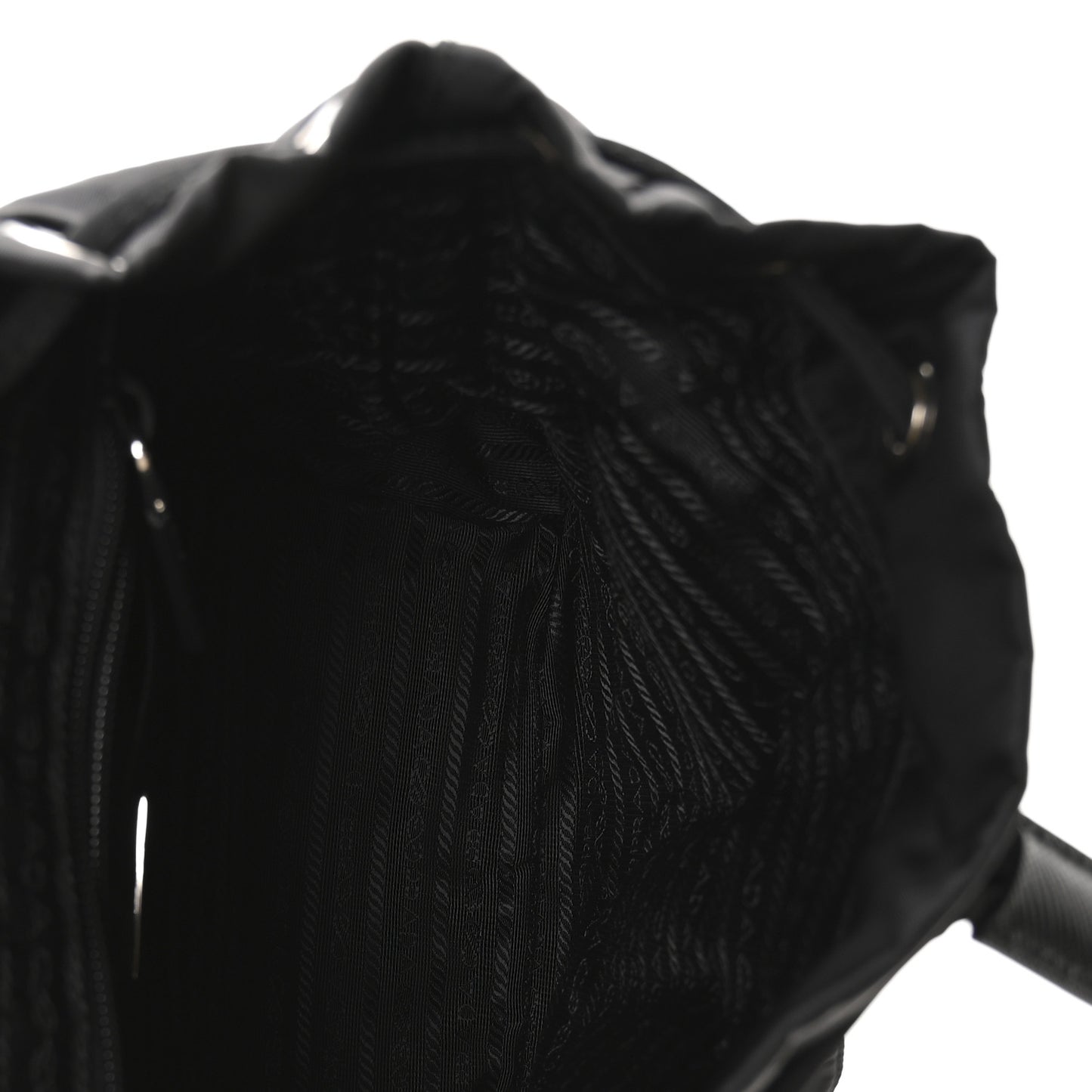 Tessuto Nylon Saffiano Small Backpack Black