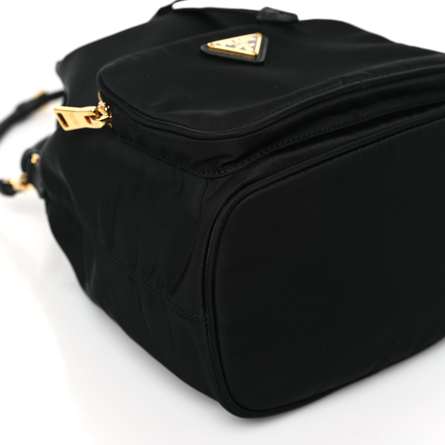 Saffiano Tessuto Nylon Mini Bucket Crossbody Bag Black