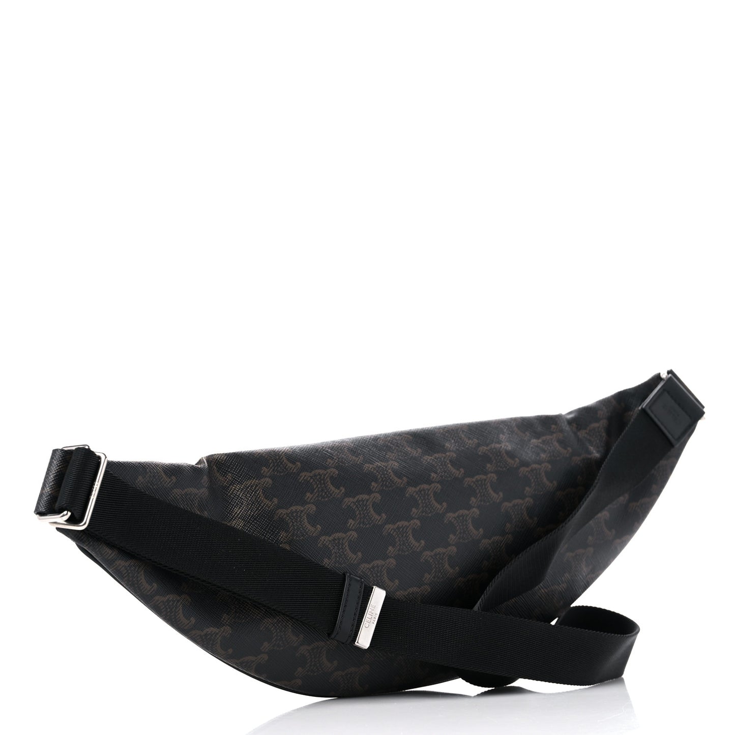 Triomphe Logo Canvas Belt Bag Black