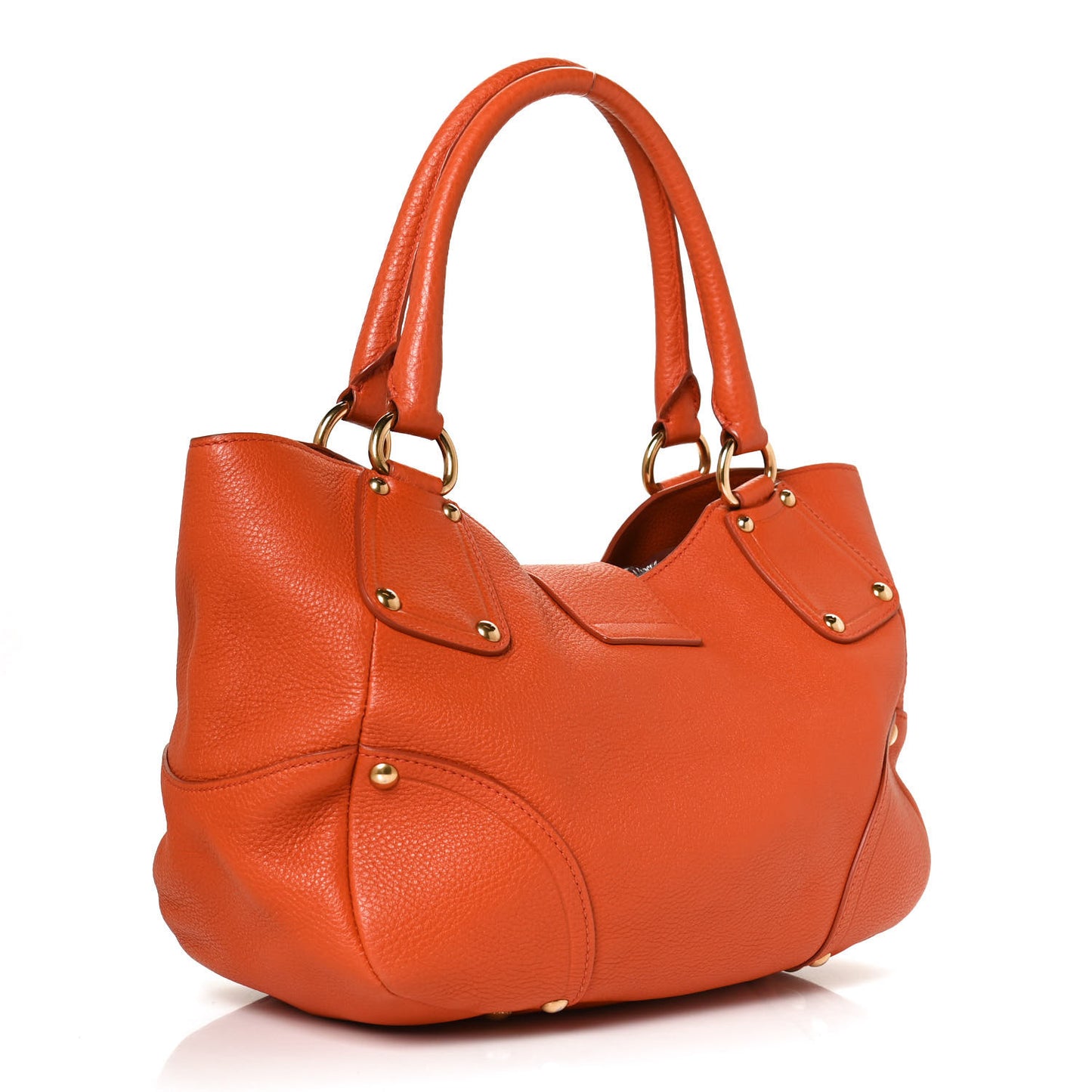 Vitello Daino Pushlock Tote Papaya