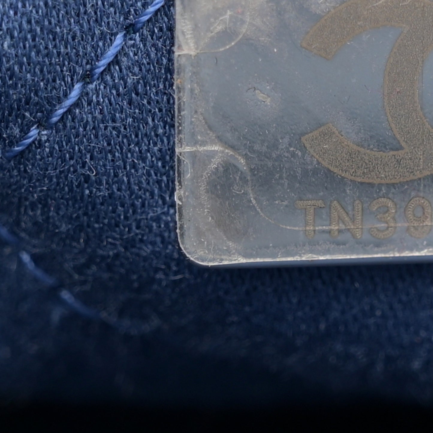 Washed Denim Quilted Studded Small Chanel 22 Blue