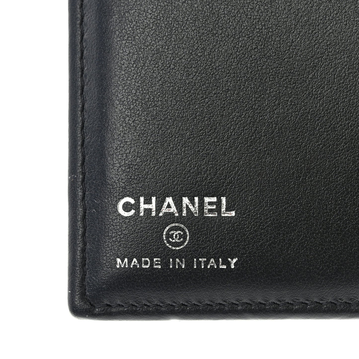 Grained Calfskin Quilted passport Holder Wallet So Black