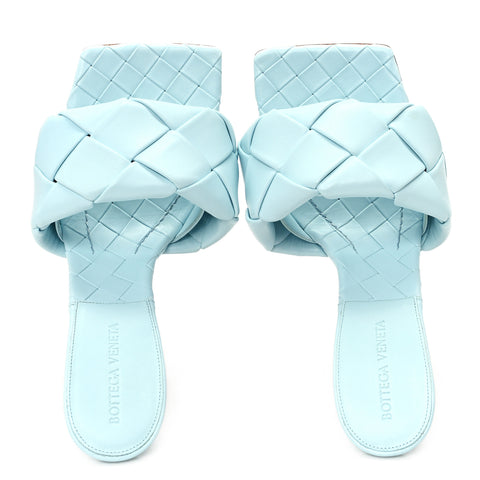 Nappa Maxi Intrecciato Lido Mule Sandals 39 Topazio