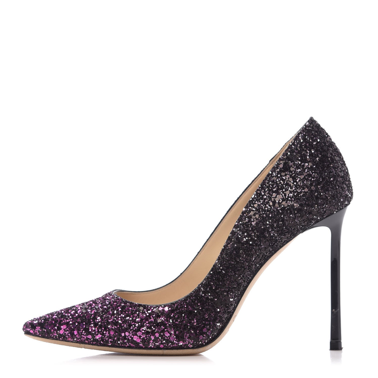 Jimmy Choo Coarse Glitter Degrade Romy 100 Pumps 36 Pink Black 1 of 12