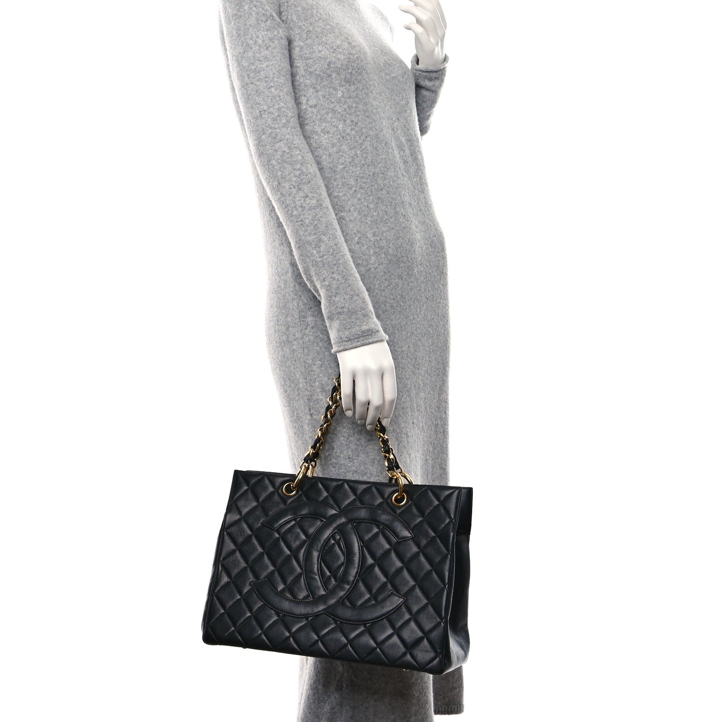 Lambskin Quilted Timeless CC Tote Black